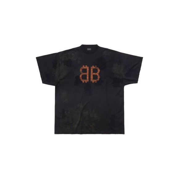 Balenciaga Other - Balenciaga Crypto T-Shirt Oversized Black Faded vintage jersey Mens Size 2 Med